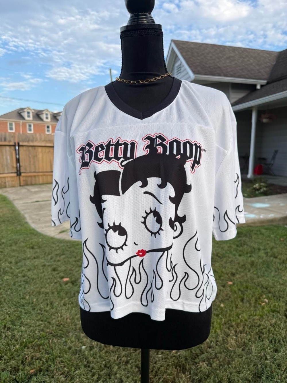 Betty Boop Girls' White Graphic Short-Sleeve Top